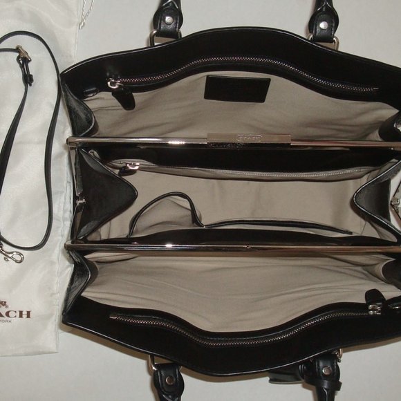 Coach Pinnacle Leather Leighton Frame Carry All 🤩 STUNNING 🤩 SOPHISTICATED 💖 - Picture 7 of 12